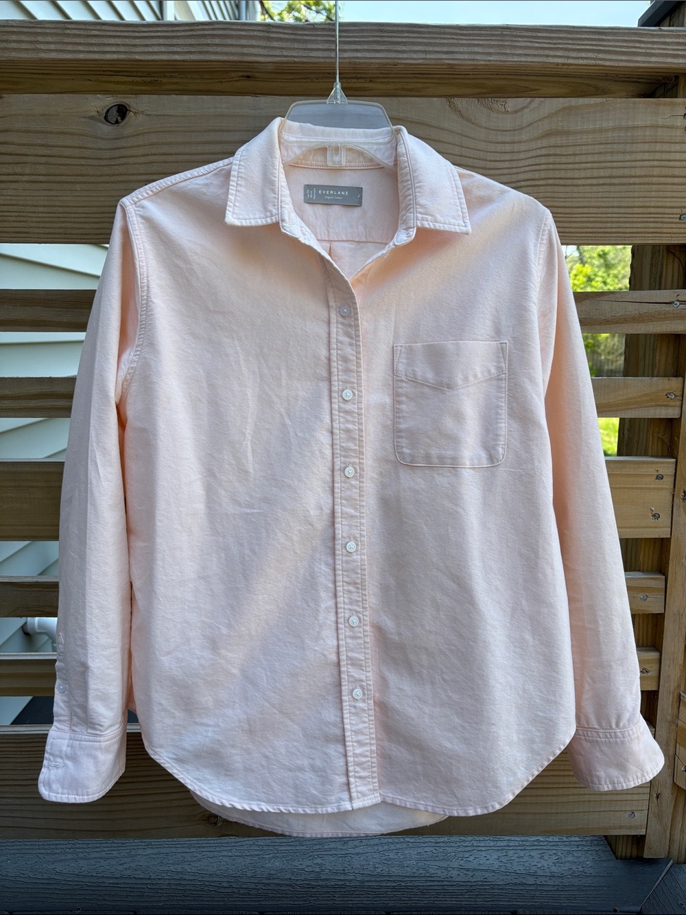 Everlane Pale Pink Cotton Button-Down Shirt Size 4